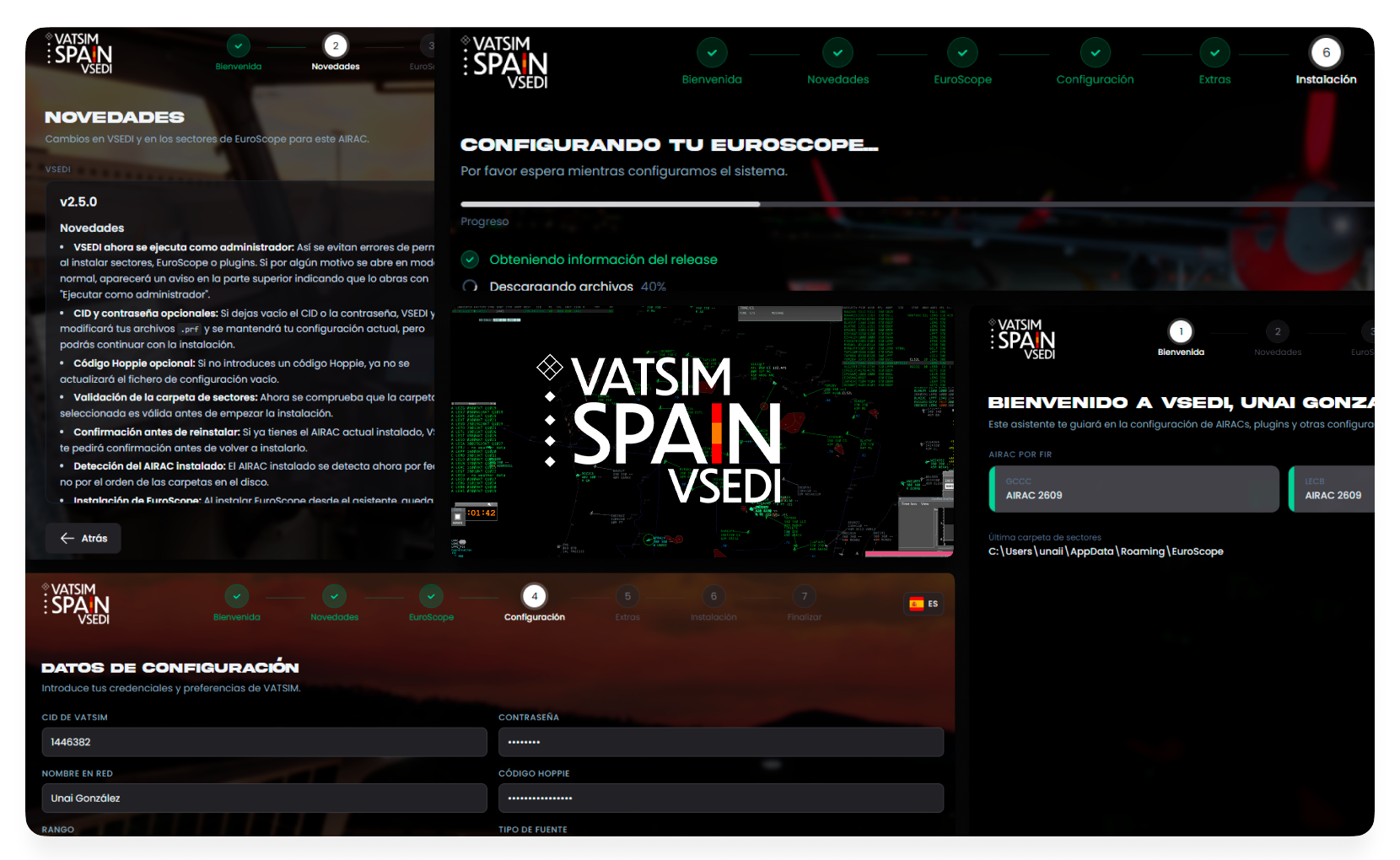 VSEDI - Aplicación de instalación de EuroScope para VATSIM Spain
